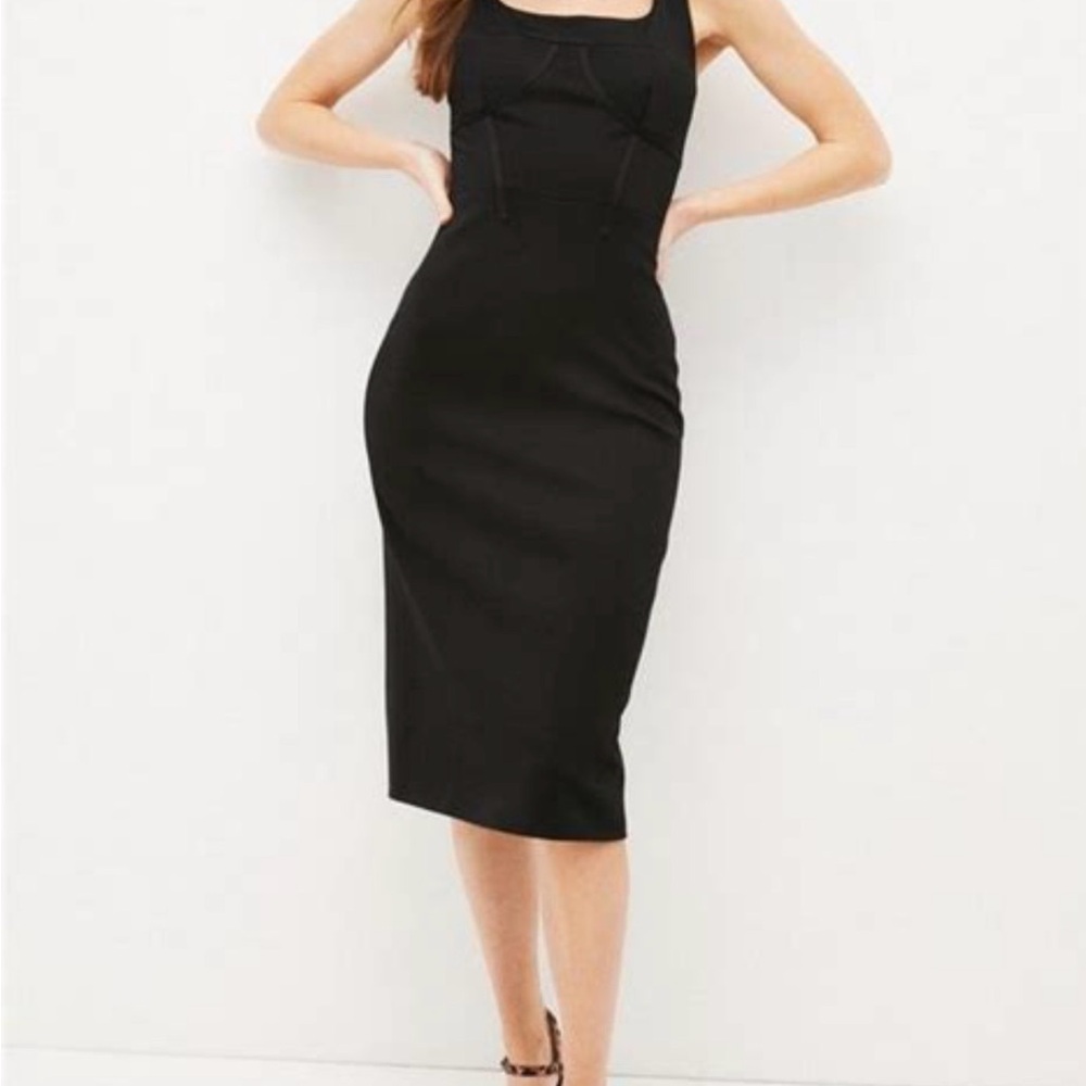 Black Midi Sheath Dress - Women